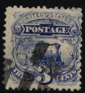 Scott #114 - VF - Ultramarine 3c Used - Pictorial Series - 1869