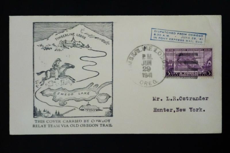 US Cowboy Relay Stamped Oregon Trail Cover