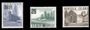 Norfolk Islands #26-28 Cat$21.60, 1960 Surcharges, set of three, never hinged