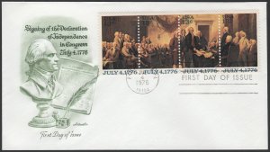 SC#1691-94 13¢ Declaration of Independence: Artmaster (1976) Unaddressed