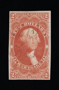 EXCELLENT GENUINE SCOTT #R82a F-VF 1862-71 RED 1ST ISSUE MORTGAGE IMPERFORATE