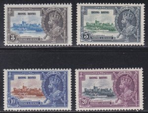 Hong Kong # 147-150, King George V Silver Jubilee, Hinged, 1/2 Cat.