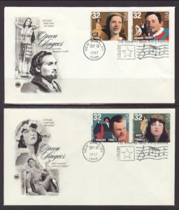 US 3154-3157 Opera Singers PCS S/2 U/A FDC