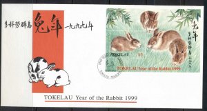 Tokelau 1999 New year of the Rabbit MS FDC