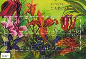 Nevis MNH S/S Caribbean Flowers