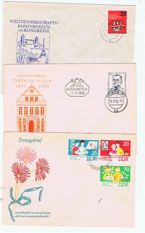 EAST GERMANY 1950's  FDC's