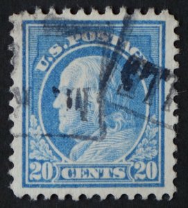 U.S. Used #515 20c Franklin, Superb Jumbo. Boxed Cancel. A Gem!