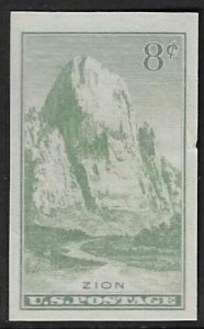 763  8c Zion, Imperf,  NGAI  MINT  XF