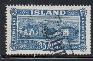 Iceland Sc 147 1925 35 aur view of Reykjavik stamp used revenue cancel