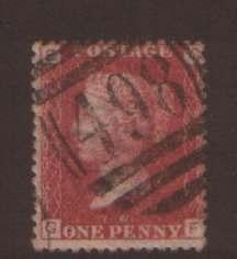 Great Britain 1d red SG43 Scott #33 Plate 204