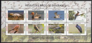 Bangladesh 2013 MNH Sc #809 Sheet of 8 10t Birds