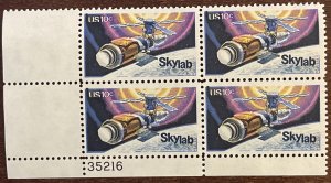 Scott #1529 10¢ Skylab MNH VF plate block of 4