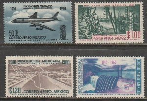 MEXICO C253-C256, 50th Anniv Mexican Revolution. MINT, NH. F-VF.