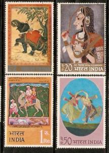 India 1973 Indian Miniature Painting Elephant MNH Sc 577-80