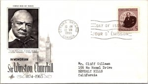 Canada 1965 FDC - Sir Winston Churchill - Ottawa Ont - 5c Stamp - J3901