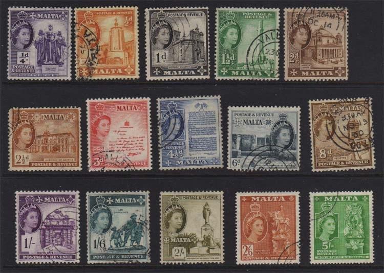 Malta 1955 QV to 5/- SG 266-80 FU