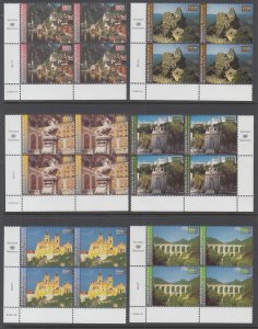 UN Vienna 302-307 Inscription Plate Blocks MNH VF