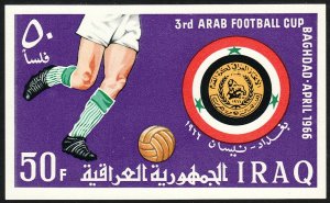 1966 Iraq 3rd Arab Soccer Cup imperf S/S souvenir sheet MNH Sc# 406