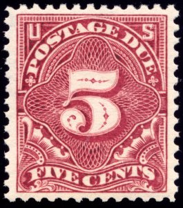 US J41 5c 1895 Postage Due double line watermark perf 12 PSAG grade 85 NH