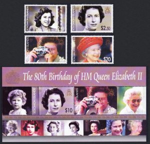 Solomon Is. 80th Birthday of HM Queen Elizabeth II 4v+MS 2006 MNH