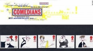 GB 1998 Comedians Presentation Pack (Pack No 287) U/M Face Value £1.89 Cat £3.50