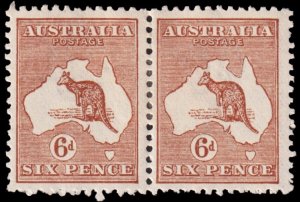 Australia Scott 49 Pair, Yellow Brown (1923) Mint H VF M