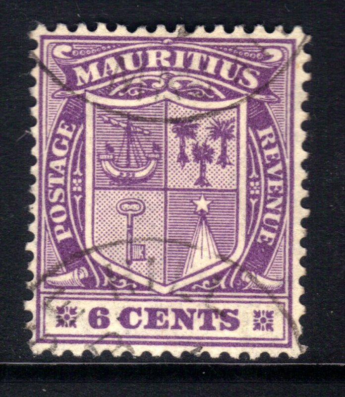 Mauritius 1921 KGV 6ct Bright Mauve used SG 213 ( D1017 )