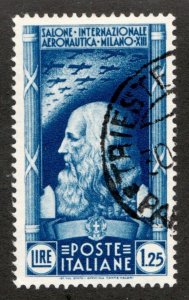 1935 Italy Sc #348 - 1.25 Lire - Leonardo da Vinci - Used Cv$7.25