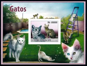 [96771] Sao Tome & Principe 2008 Pets Cats Imperf. Sheet MNH