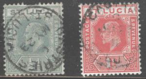 Saint Lucia Scott 57-58 Used Kevii 1907 stamps