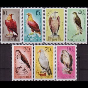 ALBANIA 1966 - Scott# 998-1004 Birds of Prey Set of 7 LH