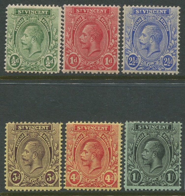 STAMP STATION PERTH St.Vincent #104,105,107-109,112- KGV Definitive  MLH CV$7.00