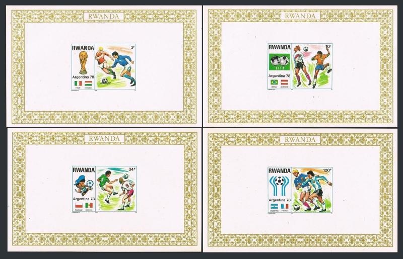 Rwanda 879-884 Deluxe, Mnh.mi A944-A951 Deluxe. World Soccer Cup Argentina-1978