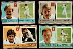 TUVALU-NIUTAO Sc21/4 1985 CRICKET PLAYERS MNH