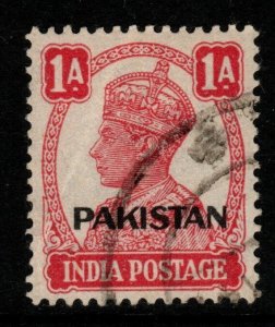 PAKISTAN SG4 1947 1a CARMINE USED