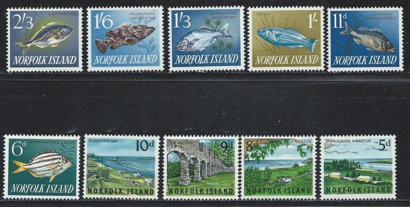 NORFOLK ISLAND SC# 49-60 F-VF MNH 1962-4