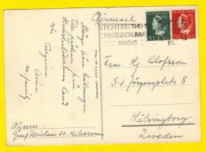 Post Card 1946 Netherlands Sc 216-217 Gelukkig Paashfeest 1940-1945 Stichting