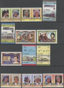 TUVALU 71 Different Colorful Topical Singles & Part Sets from 1984-1986 MNH