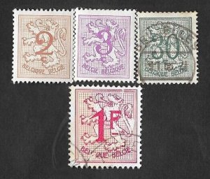 SD)1951 BELGIUM  FROM THE HERALDIC LION SERIES 2C AND 3C MINT, 30C & F1 USED