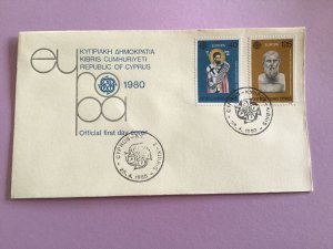 Cyprus First Day Cover Europa 1980  Stamp Cover R43049