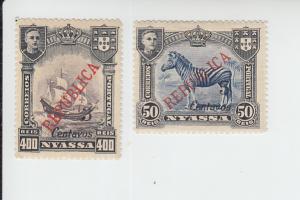 1921 Nyassa Surcharges (Scott 100-01) MH