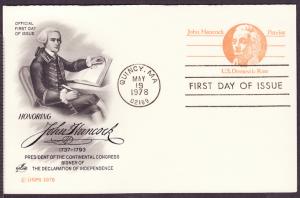 UY29 John Hancock Artcraft FDC