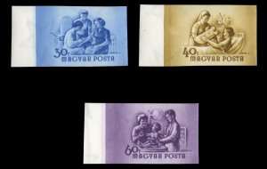 Hungary #1079-1081 Cat$65, 1954 Medicine, imperf. set of three, never hinged