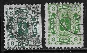 Finland 19, 19a used 2018 SCV $160.00  - both with cut perfs  -  13163..