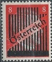 Austria 401 (mh) 8pf Hitler obliterated, ovptd “Österreich”, red (1945)