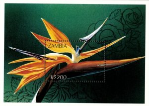 Zambia 1997 - Bird of Paradise Flowers - Souvenir Sheet - Scott 723 - MNH