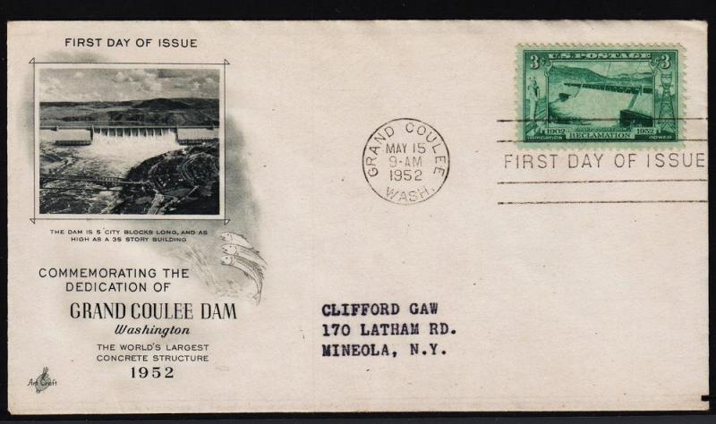 #1009 Coulee Dam FDC  (Artcraft)