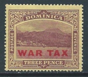 Dominica #MR4 NH 3p Roseau, Capital Ovptd.  War Tax