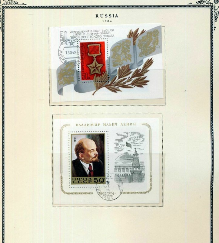 RUSSIA 1984 Sheets Lenin Sport Ships M&U on 8 Pages(Apx 50+ Items) RK945 