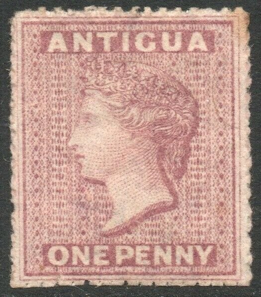 ANTIGUA-1863-67 1d Rosy Mauve Sg 5 AVERAGE MOUNTED MINT V45636